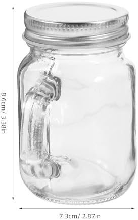  4 Stück Mini Mason Jars mit Griff für Zuhause und Partys
| Glasbehälter mit Deckel ideal für Getränke und Dessert
| Wie