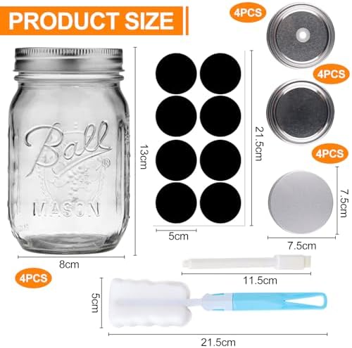 SEO Titel: Mehrzweck Mason Jar 500ml Luftdicht für Overnight Oats, Einmachen undMeal Prep