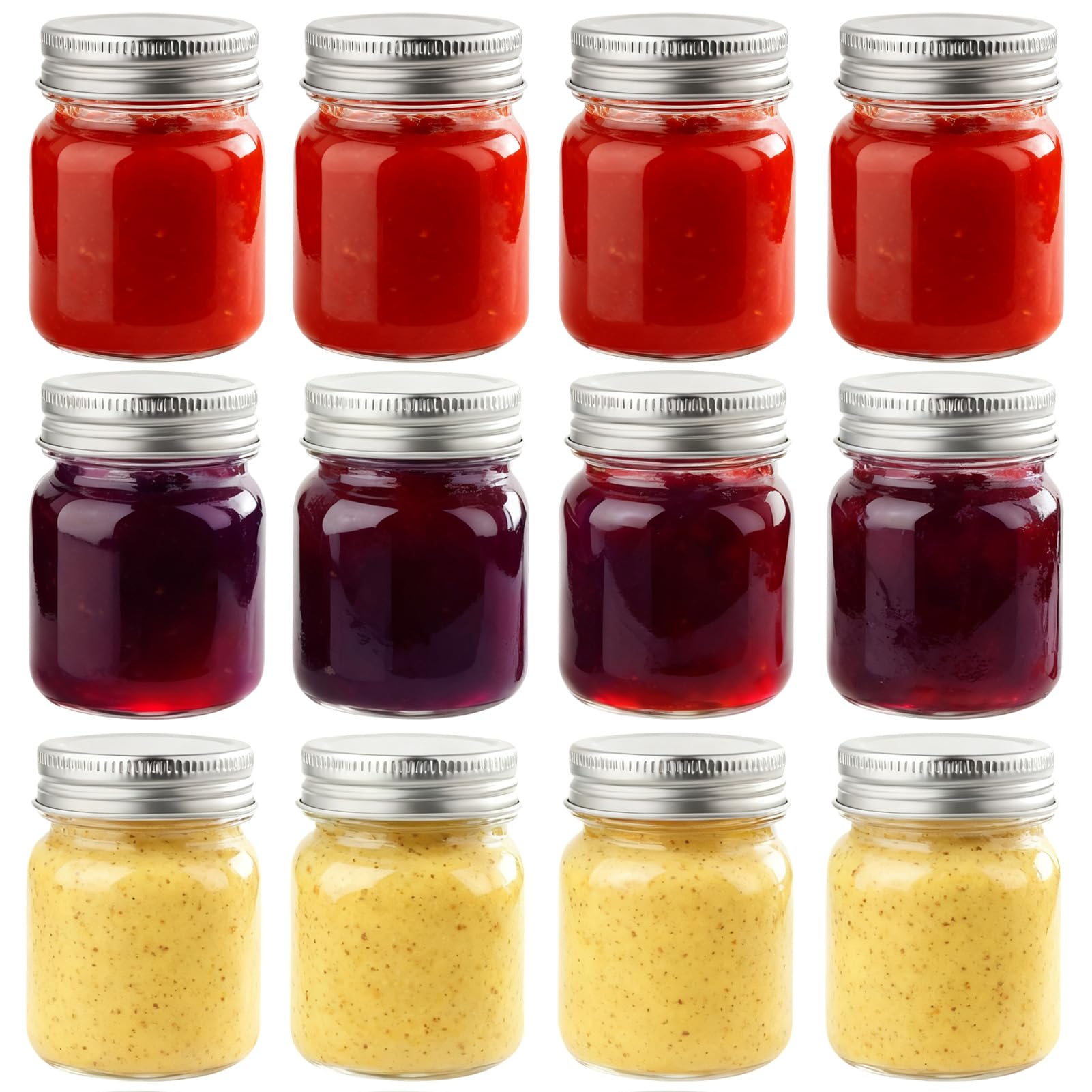 Mason Jar Gläser mit Schraubdeckel 160ml | Einmachgläser für Marmelade und Honig | Schraubgläser zur Zubereitung von Ein