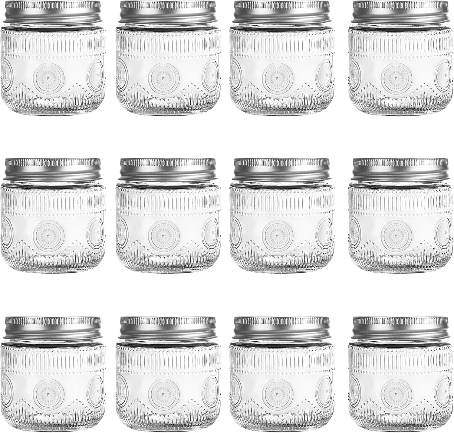 Gläser Mit Schraubverschluss 230ml, 12 Stück Mason Jar für Konservieren und Basteln