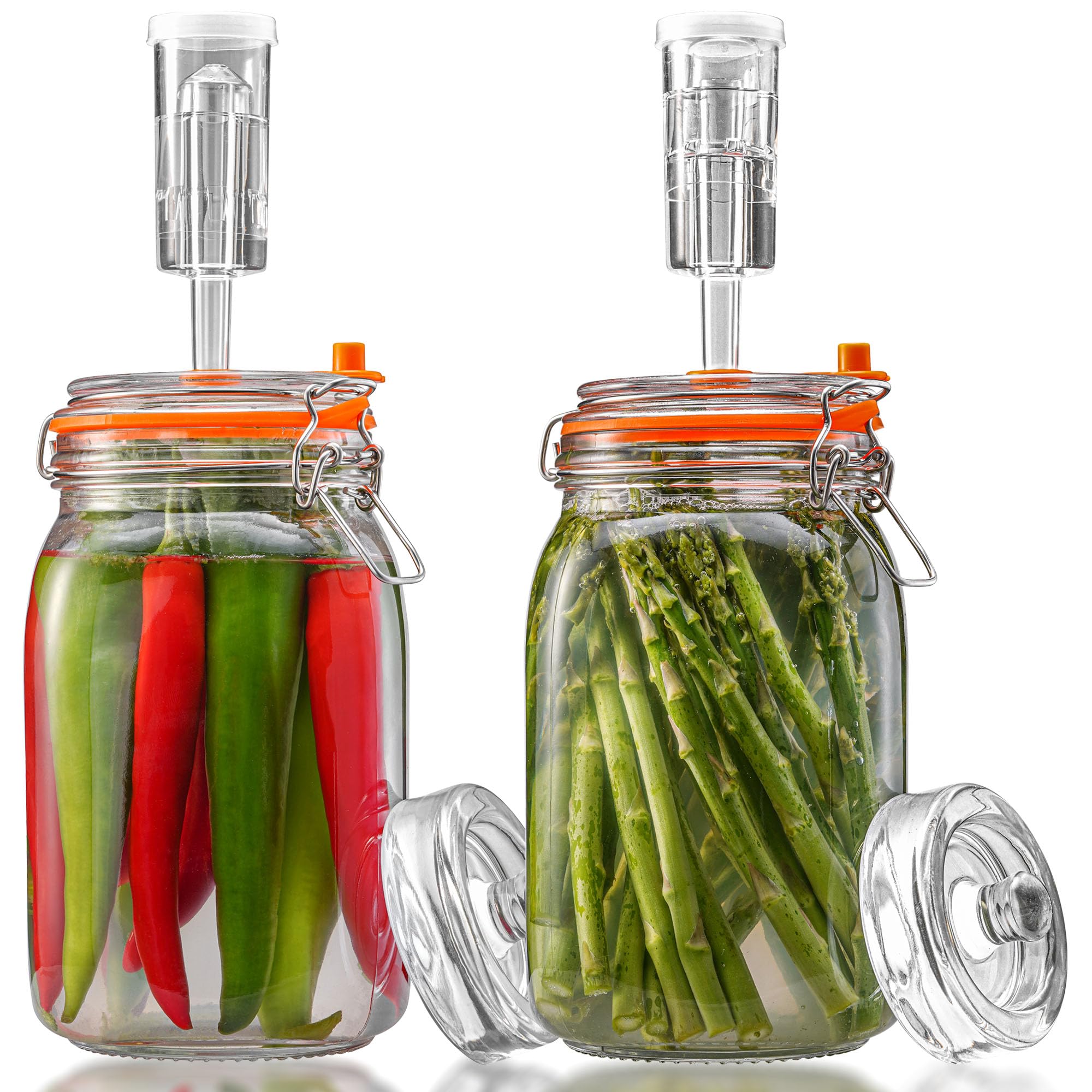  1,5L Fermentierglas zum Gärn von Sauerkraut, Kimchi, Kombucha und Pickles - inklusive Gärventi (2er-Pack)
| 1,5L Fermen